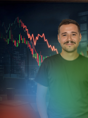 Joel Sierra frente a un gráfico de apuestas deportivas